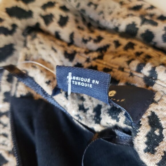 Anthropologie MAEVE PUFF SLEEVES ANIMAL PRINT CUT OUT MINI DRESS SIZE 14 - Picture 7 of 16